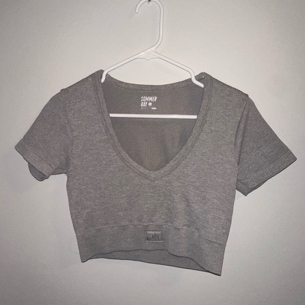 Sommer Ray Gray Ribbed Top